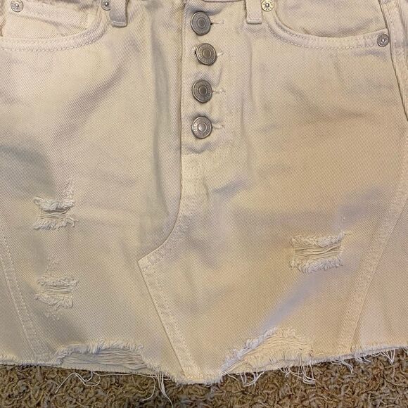 Free People Embellished Denim Skirt Size 25 - Picture 4 of 4